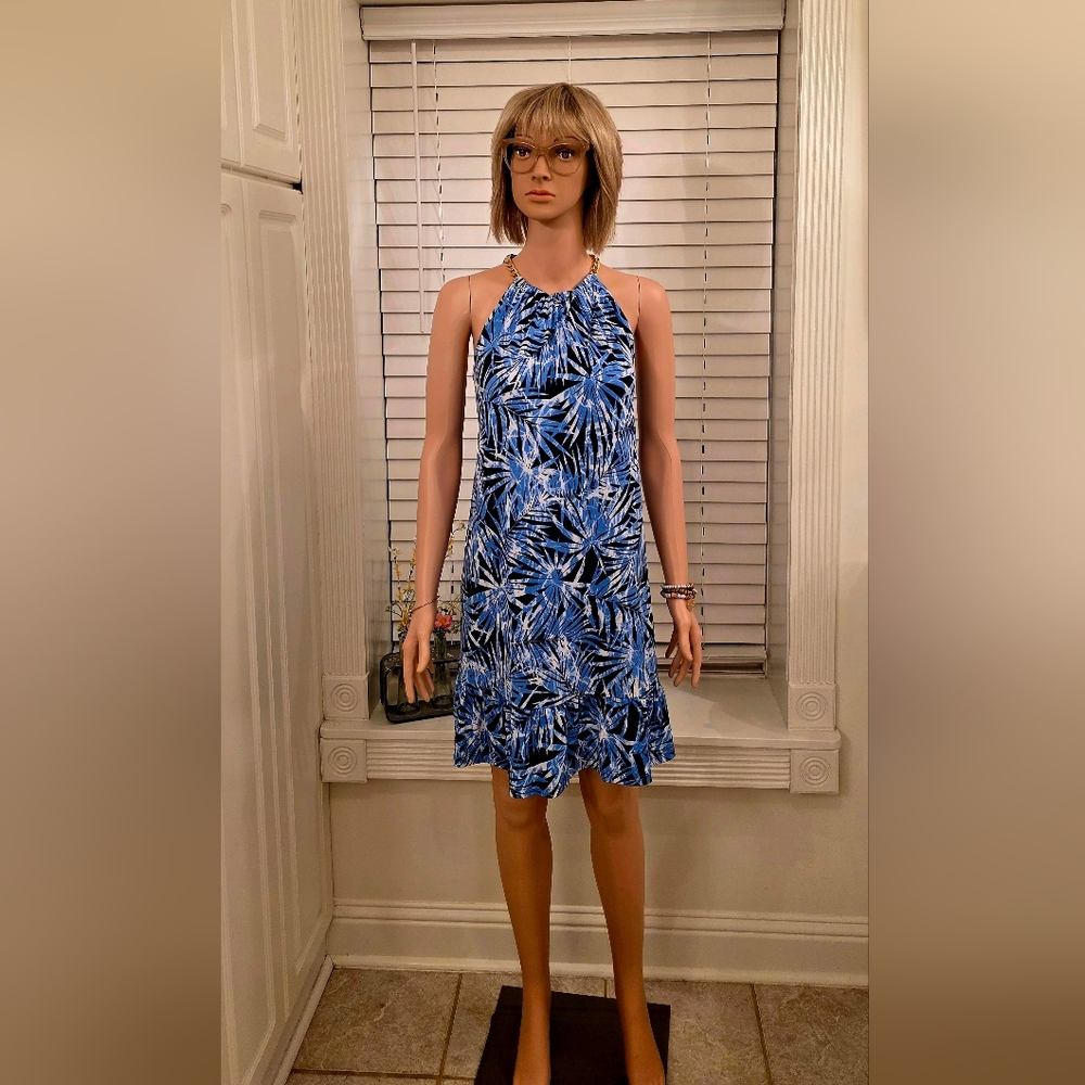 Michael Kors Blue and White Dress